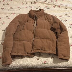 Brandy Melville John Galt Brown Corduroy Puffer Jacket